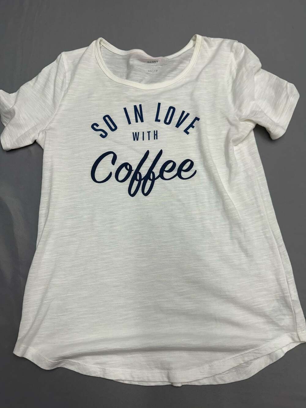 Old Navy "So In Love With Coffee" Graphic Fitted T-Shirt
